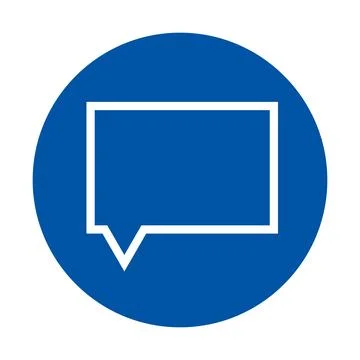 Simple Blue Speech Bubble Icon for Communication and Conversation Concept Stock Illustration