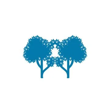 Simple blue star leaf tree logo and vector icon Stock Illustration