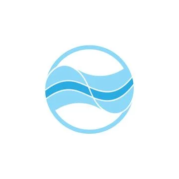 Simple blue stripes waves logo vector Illustrazione stock