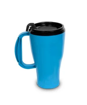 Simple blue thermal mug Stock Photos