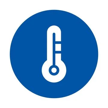 Simple Blue Thermometer Icon Representing Temperature Measurement Concept 库存插图