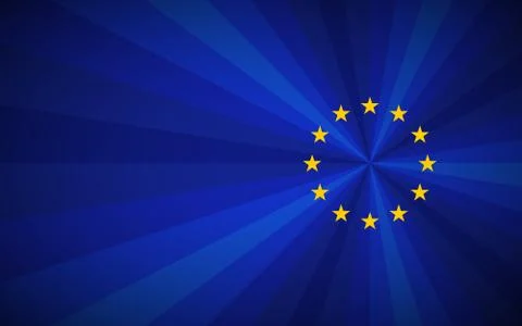 SImple blue vector European union background with EU yellow stars Stock Illustration