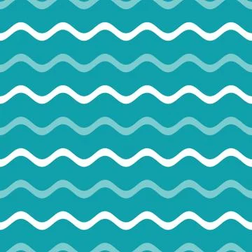 Simple blue vector seamless wavy line pattern 스톡 일러스트