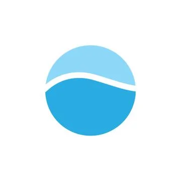 Simple blue wave circle curves logo vector Stock Illustration