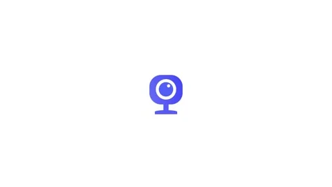 Simple Blue Webcam Icon on animation White Background symbol technology Stock Footage 321855602
