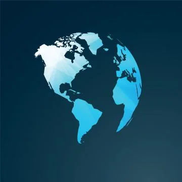 Simple blue world map Stock Illustration