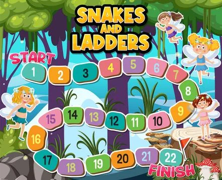 Simple board game for children enchanted forest background Stock Illustration