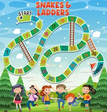 Simple board game for children template Stock Illustration