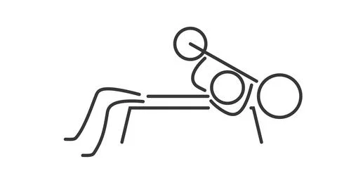 Simple body builder with dumbbell Stock Illustration