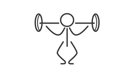 Simple body builder with dumbbell Stock Illustration