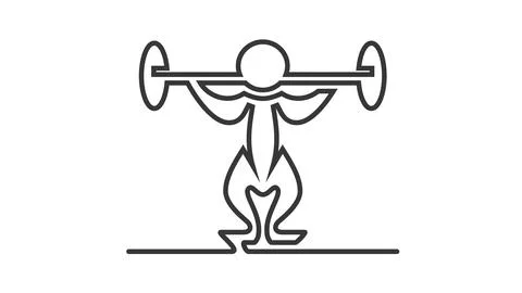Simple body builder with dumbbell Stock Illustration