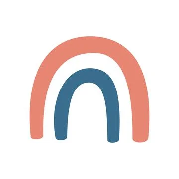 Simple Boho Style Rainbow Vector Template Stock Illustration