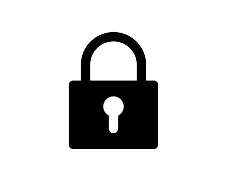 Simple, bold black padlock icon. Perfect for websites, apps, and presentati.. Illustrazione stock