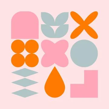 Simple bold geometric shapes in an abstract vector design Stock Illustration