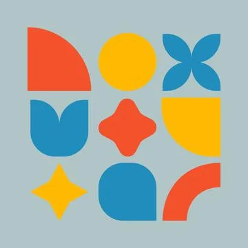 Simple bold geometric shapes in an abstract vector design Stock Illustration
