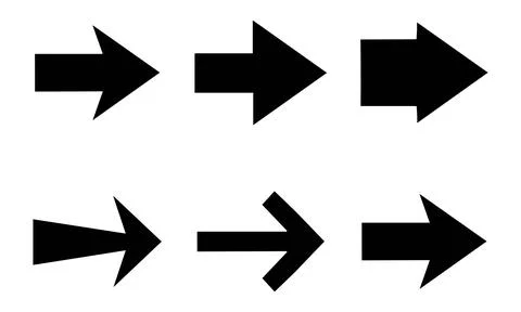Simple Bold Right Pointing Arrow Vectors Illustrazione stock