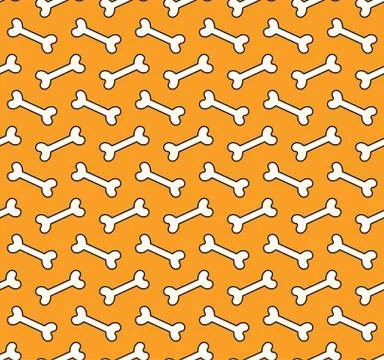 Simple bone doodle seamless pattern Illustrazione stock