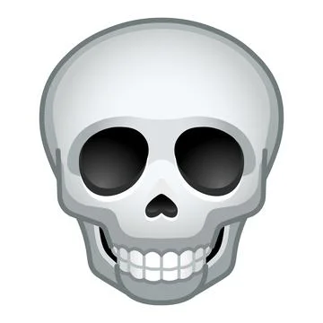 Simple bone skull Large size of emoji skull Illustrazione stock