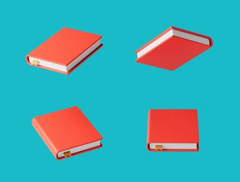 Simple book from all angles 3d render illustration Stock Illustration