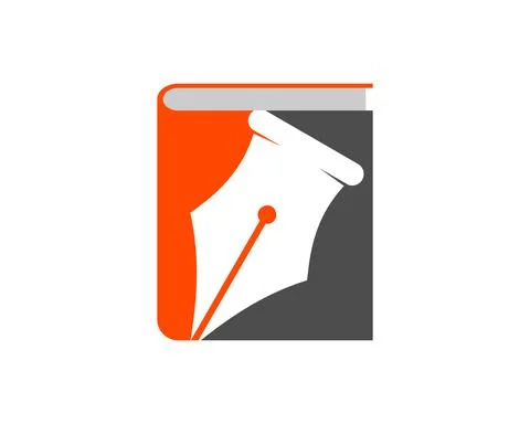 Simple book with pen writer inside Stock Illustration