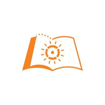 Simple book sun light silhouette shadow design logo Stock-Illustration