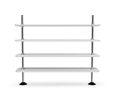 Simple bookshelf isolated on white 3d model Stock Illustration