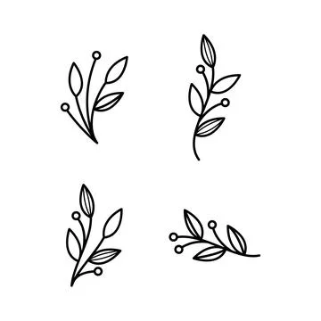 Simple botanical leaf element illustration Stockillustratie