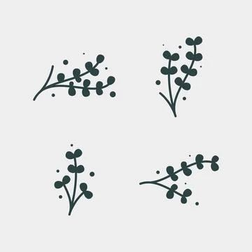 Simple botanical leaf element illustration Stockillustratie