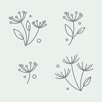Simple botanical leaf element illustration 库存插图