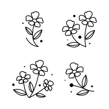 Simple botanical leaf element illustration Stockillustratie