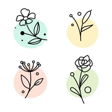 Simple botanical leaf element illustration Stockillustratie