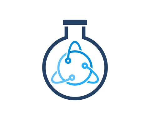 Simple bottle laboratory with circle shape and circuit technology Illustrazione stock