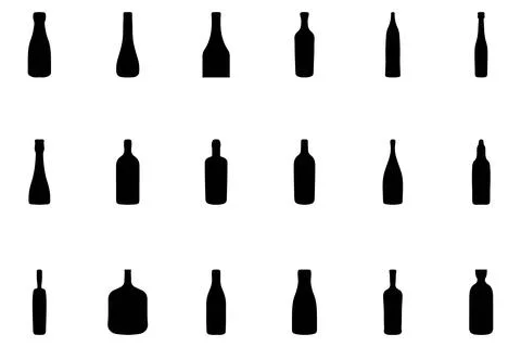 Simple bottle silhouette design set Stock Illustration