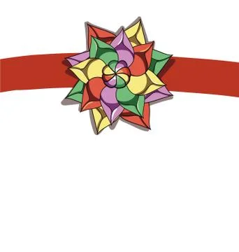 Simple bow in cartoon style Stock Illustration