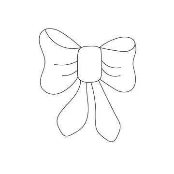 Simple bow in doodle style. Decoration for girls, hair care. Items for everyd Stock Illustration