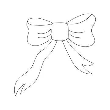 Simple bow in doodle style. Decoration for girls, hair care. Items for everyd Stock Illustration