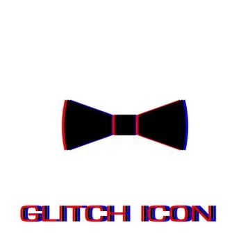 Simple Bow Tie icon flat Stock Illustration