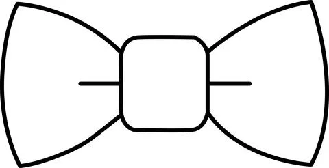 Simple bow tie outline Vector Stock Illustration
