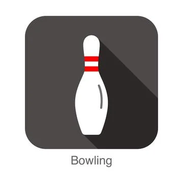 Simple bowling ball flat icon design, vector illustration Stock Illustration