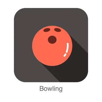 Simple bowling ball flat icon design, vector illustration Stock Illustration