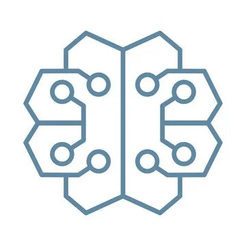 Simple brain icon designed as an electronic circuit board vector illustration Stock Illustration