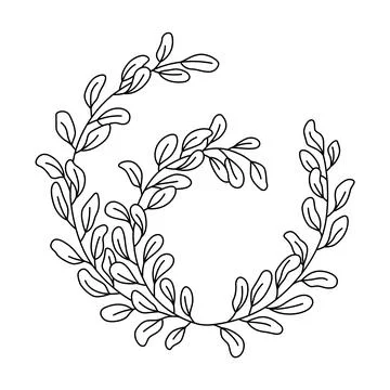 Simple branch of the eucalyptus plant, decorative with rounded leaves. Graphic 스톡 일러스트