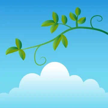 Simple Branch on Sky Background Stock Illustration