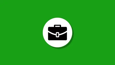 Simple briefcase icon animation appearing on green background with shadow e.. Stock Footage 327762790