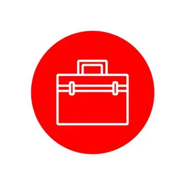 Simple Briefcase Office Outline Red Icon Illustration Design Stock Illustration