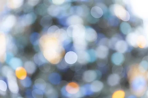 Simple bright cold blue lights bokeh effect blurry background texture, backdrop Stock Photos