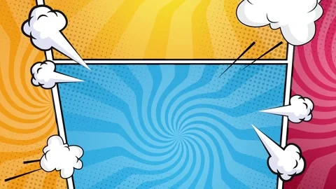 Simple bright comic style background filled with explosive effects seamless 4k Stock Footage 293045501