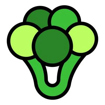 Simple broccoli icon showing round florets and thick stalk Stock Illustration