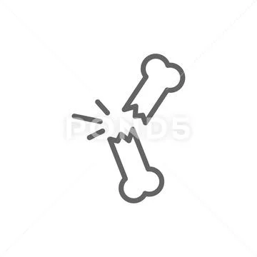 Simple broken bone line icon. Symbol and sign vector illustration design Stock Illustration