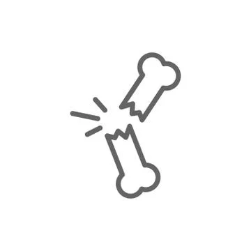Simple broken bone line icon. Symbol and sign vector illustration design Illustrazione stock